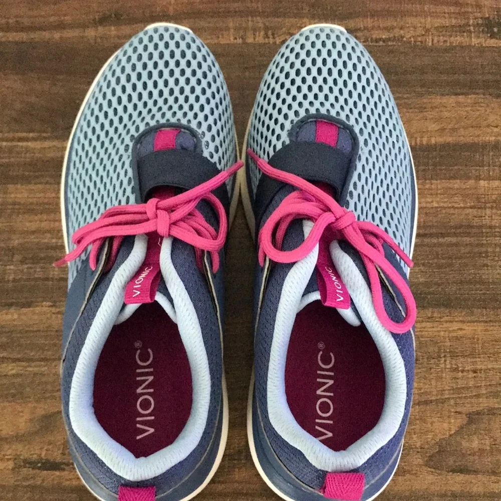 Vionic Mesh Lace-Up Athletic Sneakers - Coro - indigo a395066 - Picture 1 of 6